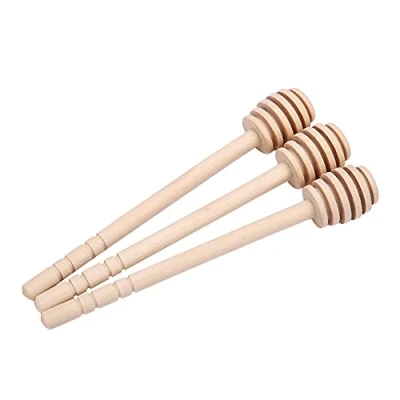 Immagine di 24 pack domestici Spargimiele Legno Dripper Spoon Stir Bar per Vaso Forniture Manico lungo Sciroppo di miscelazione Stick Dipper Dessert Tools(02)