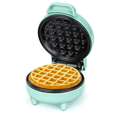 Immagine di SNAILAR Piastra per Waffle, Mini Macchina 550W Waffle Maker con Rivestimento Antiaderente, Temperatura Automatica, Design Compatto, Verde