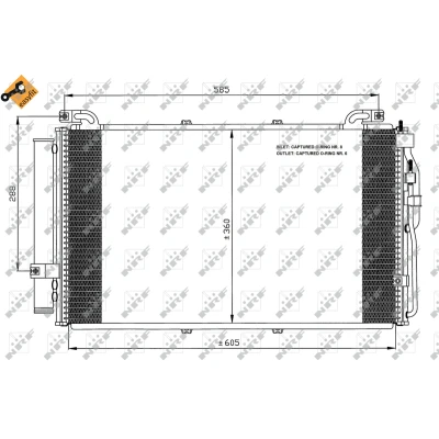 Immagine di NRF EASY FIT 35477 Condensatore con essiccatore, anello tenuta 12,9 8,2 Alluminio 605