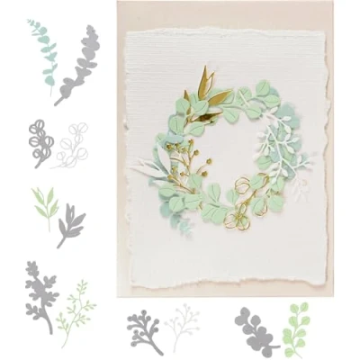 Immagine di 6pz Fustelle Fiori Stencil Cutting Dies Foglie per Scrapbooking Fai da Te Festa Cartolina Biglietti d&#039;Auguri Inviti Battesimo Matrimonio Comunione