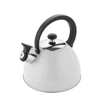 Immagine di FLORINA Bollitore Acqua (2,5 l) I da Fornello BRILLO con Manico in Bachelite Antigraffio per Fornelli a Induzione, Gas, Elettrici Colore: Grigio chiaro