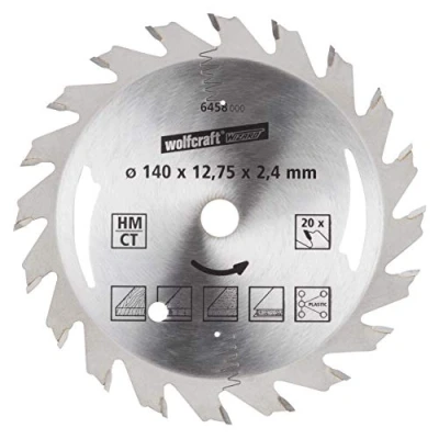 Immagine di Wolfcraft 6458000 Lama circolare in metallo duro 140 x 12.75 mm Numero di denti: 20 1 pz.