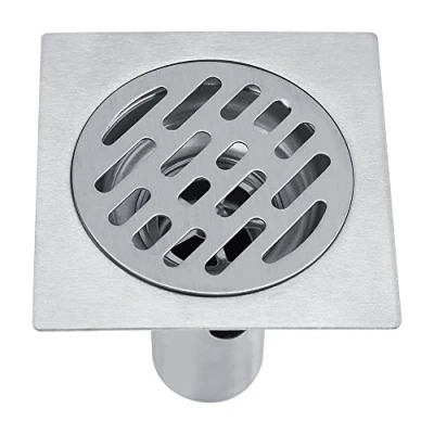Immagine di Scarico a pavimento in cciaio inox 304 antiodore 4 pollici con Filtro rimovibile per Bagno Doccia Quadrata WC da Giardino Antiruggine