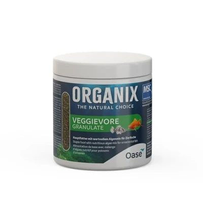 Immagine di OASE ORGANIX Veggievore Granulate 500 ml Mangime in granuli per pesci d&#039;acquario, alimento di base ornamentali, con elevato contenuto alghe