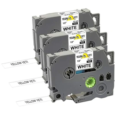 Immagine di Yellow Yeti 3 Cassette Nastri Laminati TZe 231 TZ nero su bianco 12mm x 8m Etichette compatibili per Etichettatrici Brother P Touch PT 1000 H100R H100LB H107B H110 D400 D600VP