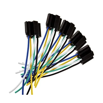 Immagine di Be In Your Mind 5 prese relè precablate a pin, DC 12 V per auto, SPDT, automobilistico, fili, con presa cablaggio, 30/40 Amp