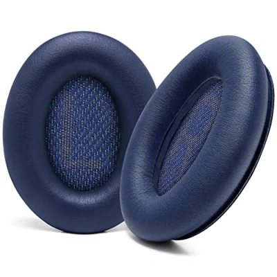 Immagine di WC Cuscinetti auricolari di ricambio aggiornati per le cuffie Bose QC35 e QC35ii (QuietComfort 35) Wicked Cushions Pelle più morbida, lussuosa memory foam, extra spessa resistente blu notte
