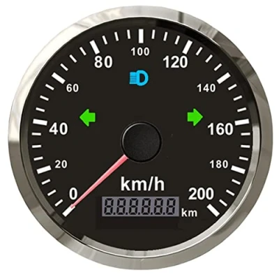 Immagine di ELING Tachimetro GPS universale 0 200km/h per auto moto ATV UTV Overspeed Buzzer 3 3/8 pollici (85mm) 9 32V con retroilluminazione