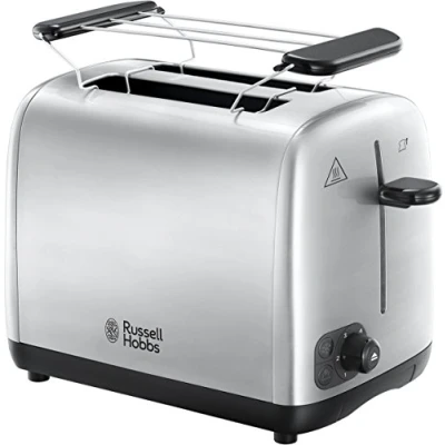 Immagine di Russell Hobbs Tostapane 2 Fette Acciaio Inox Satinato; Scomparti per toast extra larghi, 6 livelli di doratura e Funzione scongelamento; solleva guarda; 850W, Adventure 24080 56