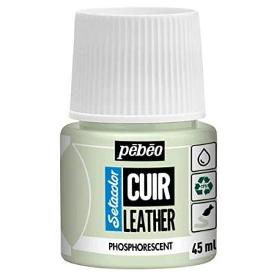Immagine di Pébéo Setacolor pelle Vernice acrilica per e similpelle Personalizzazione di borse, scarpe, sneaker Resistente a graffi, pieghe abrasioni Fosforescente 45 ml