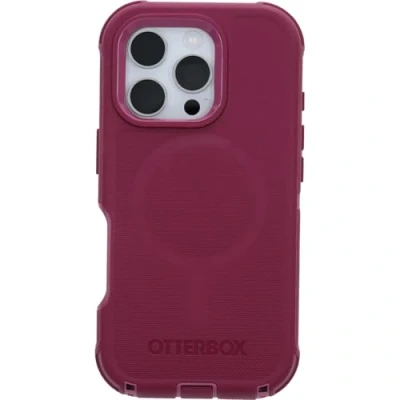 Immagine di OtterBox Cover Defender Series MagSafe per iPhone 16 Pro, custodia protettiva antiurto, a prova di caduta, protezione estrema, testata 7x norme MIL STD 810G, Rosso