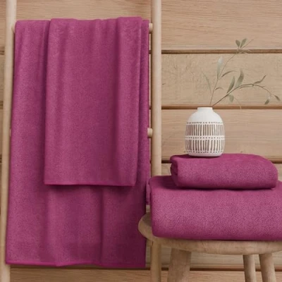 Immagine di PETTI Artigiani Italiani Asciugamani Bagno in 100% Spugna di Cotone, Set 2+2, 4 Pezzi 2 Viso e Mani, Fuxia