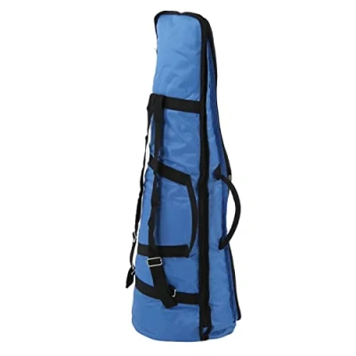 Immagine di Borse per tromboni, custodia morbida trombone portatile durevole 87 cm di lunghezza tenore(blu)