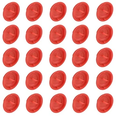 Immagine di Meister 7460610 Coperchio adatto per diametro 60 mm, 25 pezzi, colore rosso segnaletico una rapida collocazione, protezione delle scatole degli elettrodomestici interni/coperchio di pulizia