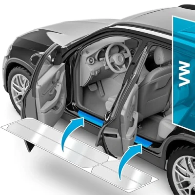 Immagine di uProtect Battitacco Auto Antigraffio Pellicola per VW Tiguan 2 (II) AD1 I 2016 2024 Protezione Accessori Tuning Portiera Trasparente Lucido