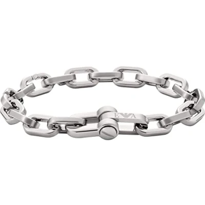 Immagine di Emporio Armani Bracciale Da Uomo Moda, L: 185mm, 13mm In Acciaio Inox Argento, EGS2865040