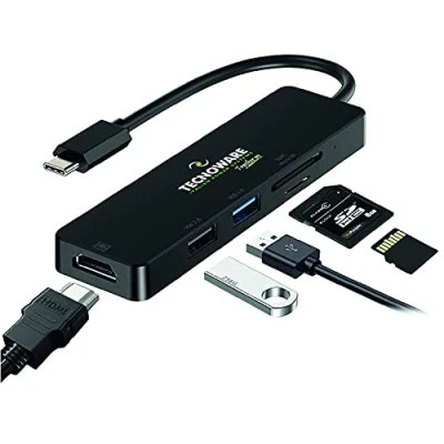 Immagine di TECNOWARE HUB 5 PORTE USB TYPE C IN 1