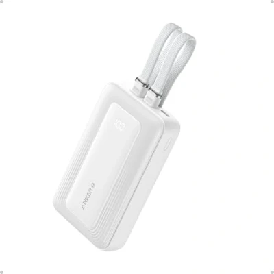 Immagine di Anker Zolo Power Bank, Caricabatterie Portatile Veloce da 10.000mAh, 30W Max con Cavi USB C e Lightning Integrati Certificati MFi, 1C1A per iPhone Serie 15/14, MacBook, Galaxy altro ancora