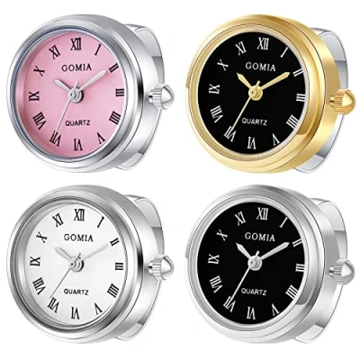 Immagine di JewelryWe Orologio da dito uomo e donna con elastico rotondo al quarzo, Anello Numero Romano, Colore Scelta