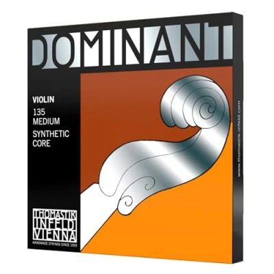 Immagine di Thomastik Corde per Violino Dominant nucleo di nylon, set 4/4 medium, Mi in acciaio rivestimento alluminio