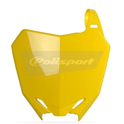 Immagine di POLISPORT 8659300001 Tabella portanumero replica OEM realizzata in plastica lucida resistente e durevole compatibile con le moto Suzuki colore giallo