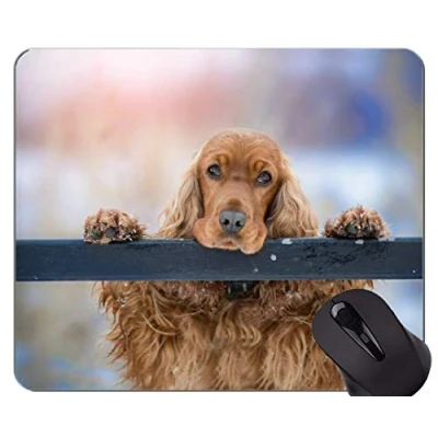 Immagine di Tappetini mouse mouse, cane cocker spaniel bordi cuciti
