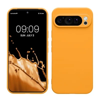 Immagine di kwmobile Custodia Compatibile con Google Pixel 9 Pro XL Cover Back Case per Smartphone in Silicone TPU Protezione Gommata arancia fruttata