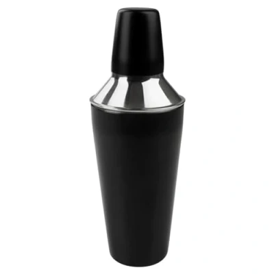 Immagine di Fackelmann 49766 Shaker nero in acciaio inox, frullatore da cocktail 750 ml, nero, argento, inossidabile, 26 x 9 cm