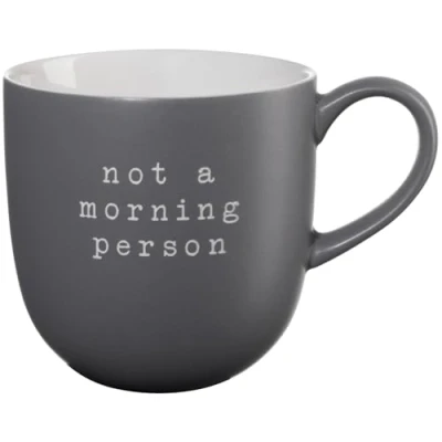 Immagine di ASA Selection Henkelbecher Not A Morning Person, New Bone China, Grau matt 350ml