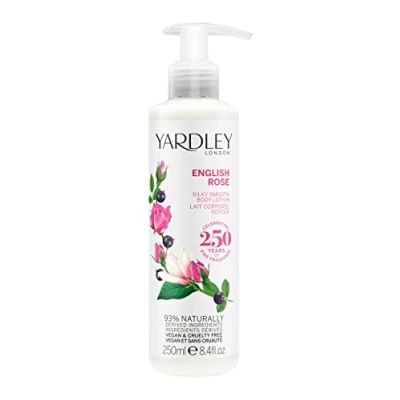 Immagine di Yardley London Lozione per il Corpo alla Rosa Inglese, Crema Floreale con Burro di Karitè e Vitamina E, Lenitiva Nutriente Donne 250ml