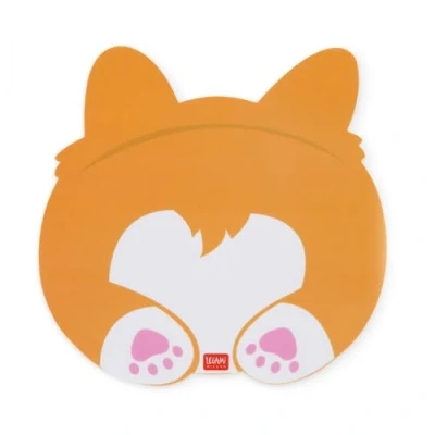 Immagine di Legami Tappetino per Mouse, Mousepad con Superficie Antipolvere e Antiriflesso in PVC, Base Gomma Antiscivolo, Tema Corgi, 22,3 x 23,3 cm