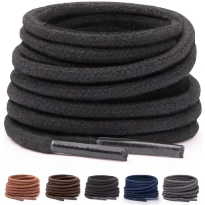 Immagine di Miscly Lacci per Scarpe Eleganti Disponibili in Diverse Lunghezze e Colori (Nero, 102 cm)
