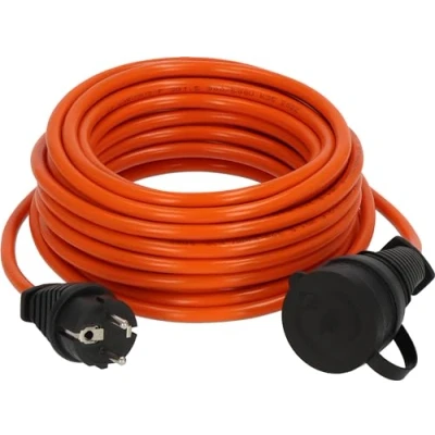 Immagine di Brennenstuhl BREMAXX cavo di prolunga (10 m colore arancione, per uso a breve termine in ambienti esterni, IP44, alimentazione utilizzabile fino 35 C, resistente olio e raggi UV,