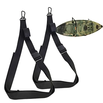 Immagine di YONGZHAO Kayak Storage Strap SUP montaggio a parete Appendini Surf Hander Paddle Board Sling Rack Mount con Clips per Garage Interno ed Esterno