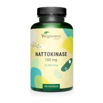 Immagine di Nattokinase 100 mg 20.000 FU/g Natto da Soia No OGM Altamente Dosato Senza Additivi Artificiali e Testato in Laboratorio Vegan Vegavero®