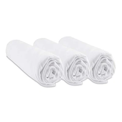 Immagine di Set di 3 lenzuola con angoli in bambù per lettino, 70 x 140 cm, colore: bianco