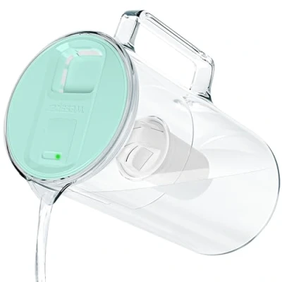 Immagine di Wessper Caraffa Filtrante in Vetro da 3,3 L con Contafiltri, brocca Cartucce Filtranti per Acqua Potabile BPA FREE, Bollitore Filtro a Carboni Attivi, Mente