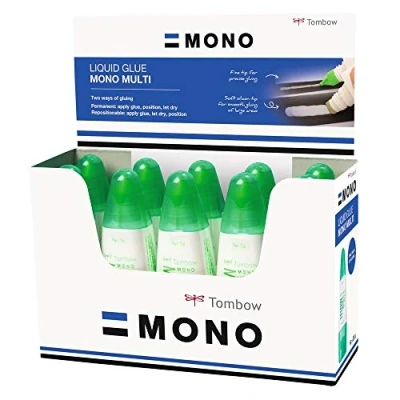 Immagine di Tombow PT MTC colla liquida, Multi Talent con due punte, 25 g, Confezione da 10 pezzi