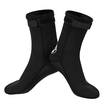 Immagine di QKURT Calzini in Neoprene, Calze Neoprene da 3 mm per Immersioni subacquee, Snorkeling e Sport Acquatici, Pinne Antiscivolo Uomo