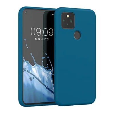 Immagine di kwmobile Custodia Compatibile con Google Pixel 5 Cover Back Case per Smartphone in Silicone TPU Protezione Gommata blu indaco