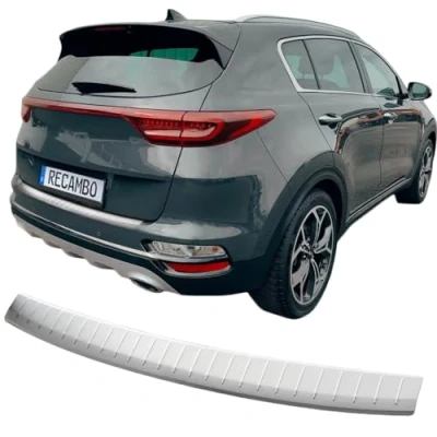 Immagine di RECAMBO protezione paraurti in acciaio inox spazzolato opaco con texture compatibile per Kia Sportage QL a partire dal 07/2018 Styling e il