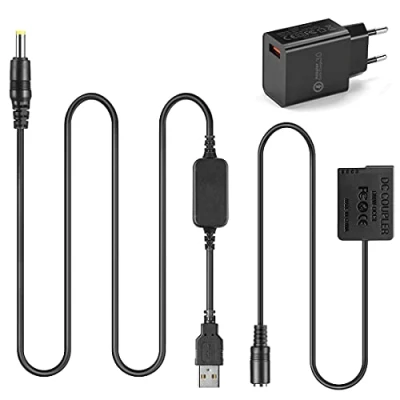 Immagine di Cavo USB per banca di alimentazione + batteria fittizia DMLC DCC8 BLC12 BLC12E Lumix DMC GX8 FZ1000 FZ300 FZ200 G7 G6 G5 G80 G81 G85 GH2 GH2K GH2S DC G90 G91 G95 G99