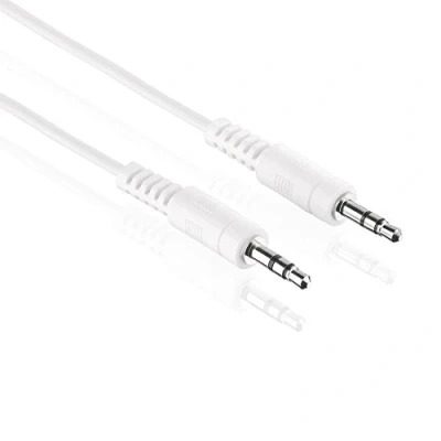 Immagine di HDSupply LP AC011 010 Cavo di collegamento stereo audio da 3,5 mm Maschio a 1.00 m, bianco
