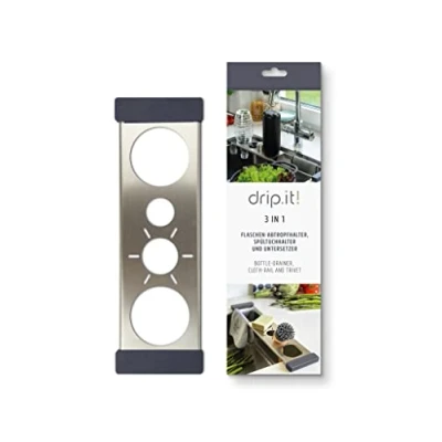 Immagine di Sanni Shoo drip.it! Scolabottiglie in Acciaio Inox Multiuso e Estensibile Practico, Pieghevole, Salvaspazio, Resistenti al Calore Scolapiatti per Bottiglie Organizer/Accessori/Supporti Cucina