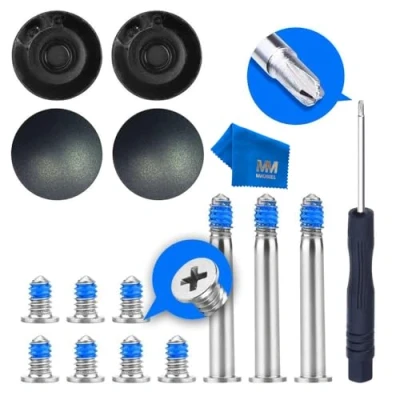 Immagine di MMOBIEL 4 x set piedini in gomma con Viti base inferiore (3 lunghe e 7 corte) cacciaviti Philips compatibile Macbook Pro A1278 A1286 A1297 13, 15, 17 (Non per schermi retina)