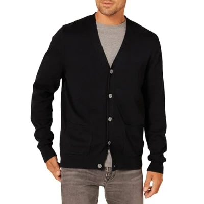 Immagine di Amazon Essentials Cardigan in Cotone Uomo, Nero, L