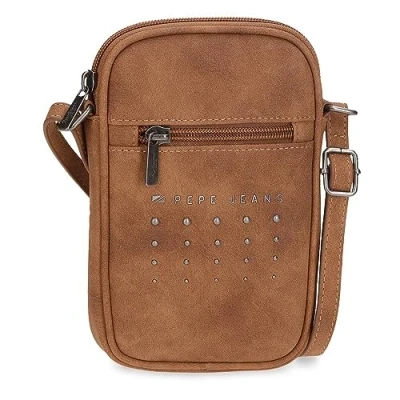 Immagine di Pepe Jeans Holly Borsa a tracolla piccola marrone 11 x 17,5 2,5 cm, in finta pelle, marrone, Talla única, tracolla, taglia unica,