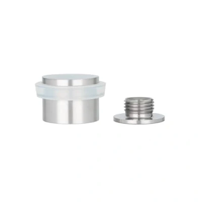 Immagine di EVI Herrajes Fermaporta 28 x 20 mm Base filettata Gomma Bianca Acciaio Inox Finitura Opaca Compresi utensile, vite + tassello di fissaggio Mod. I 199/24 BCBAM