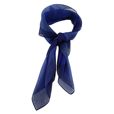 Immagine di TigerTie Fein Asciugamano da donna in chiffon tinta unita, misura 58 x cm, blu scuro, taglia unica
