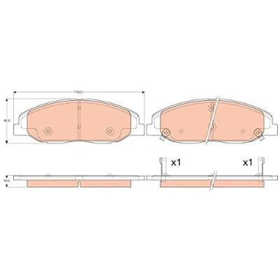 Immagine di TRW GDB4457 Kit pastiglie freno con segnalatore acustico usura